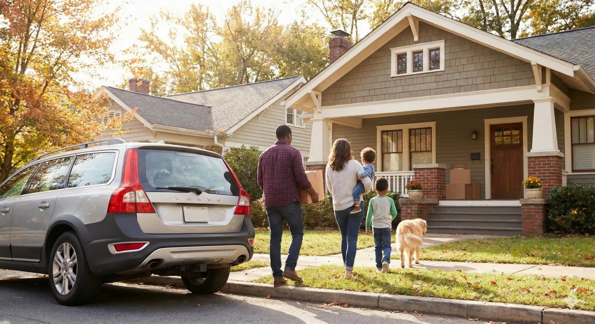 Family walking into home scaled